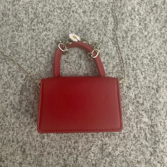 NEW Faux Leather Micro Mini Bag Red Crossbody Pebble Bag - Picture 4 of 5